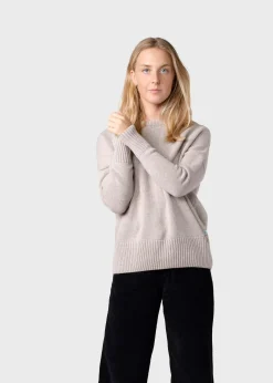 Klitmoller Collective Recycelte Wolle-Røskva knit - Cream Greymelange