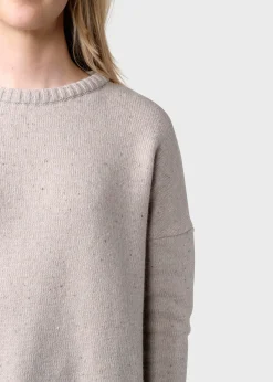 Klitmoller Collective Recycelte Wolle-Røskva knit - Cream Greymelange