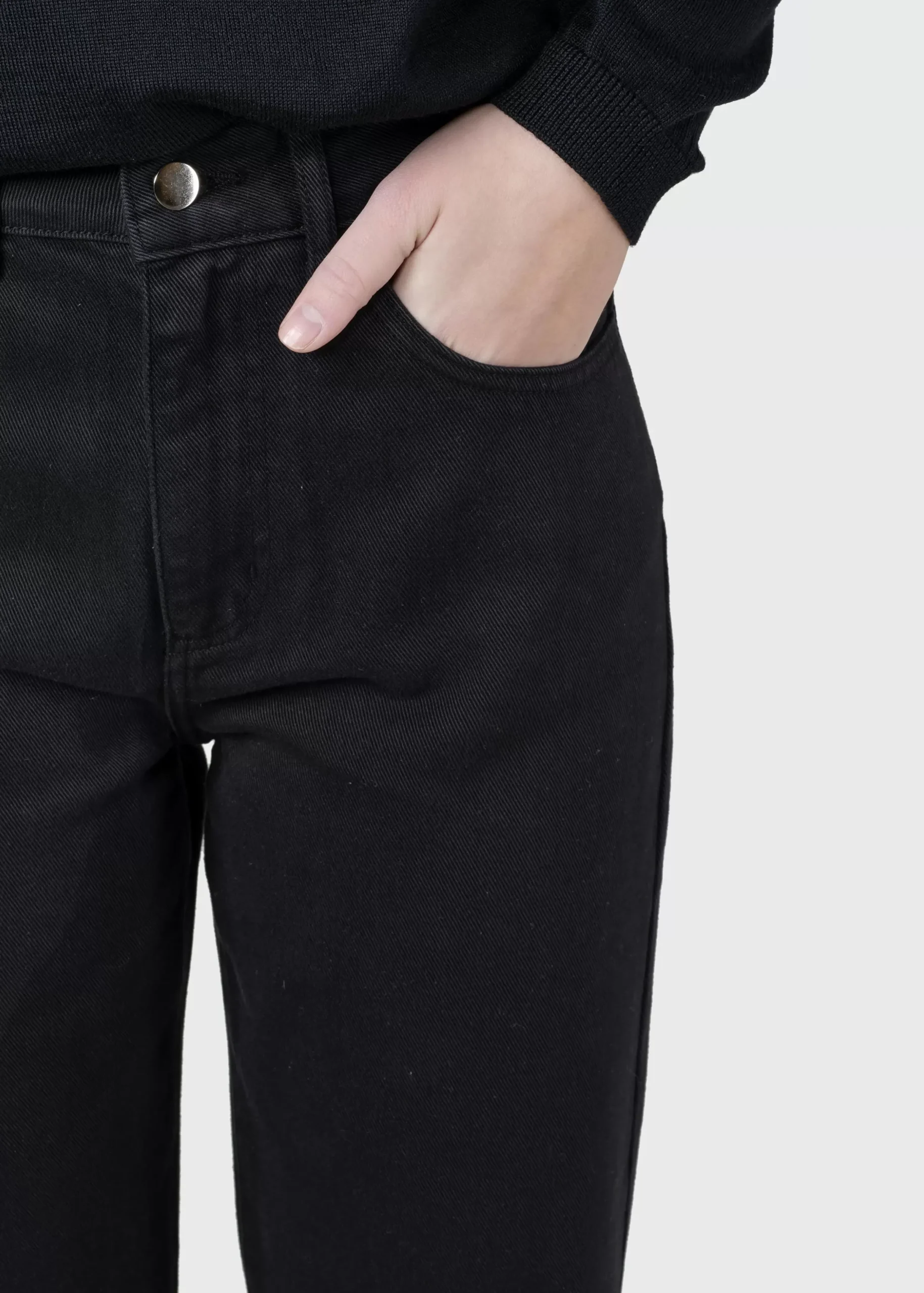 Klitmoller Collective Hosen-Rubi denim pant - Black stonewash Lightbluestonewash