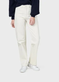 Klitmoller Collective Hosen-Rubi denim pant - Cream Lightbluestonewash