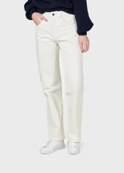 Klitmoller Collective Hosen-Rubi denim pant - Cream Lightbluestonewash