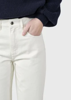 Klitmoller Collective Hosen-Rubi denim pant - Cream Lightbluestonewash