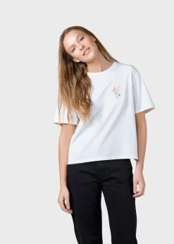 Klitmoller Collective T-shirts-Savannah tee - White/rose