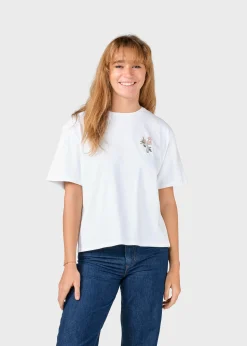 Klitmoller Collective T-shirts-Savannah tee - White/rose
