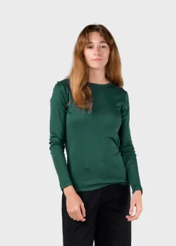 Klitmoller Collective T-shirts-Selma LS tee - Moss Green MossGreen