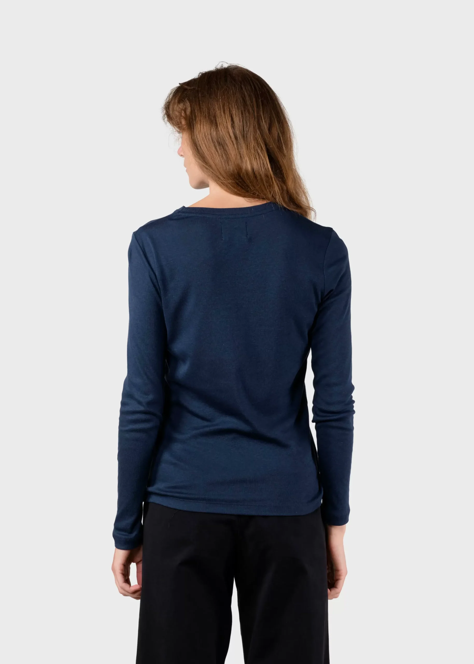 Klitmoller Collective T-shirts-Selma LS tee - Navy MossGreen
