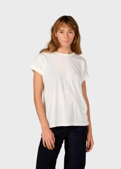Klitmoller Collective T-shirts-Sigrid tee - Cream Cream/skyblue