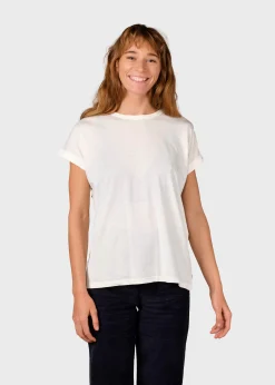 Klitmoller Collective T-shirts-Sigrid tee - Cream Cream/skyblue
