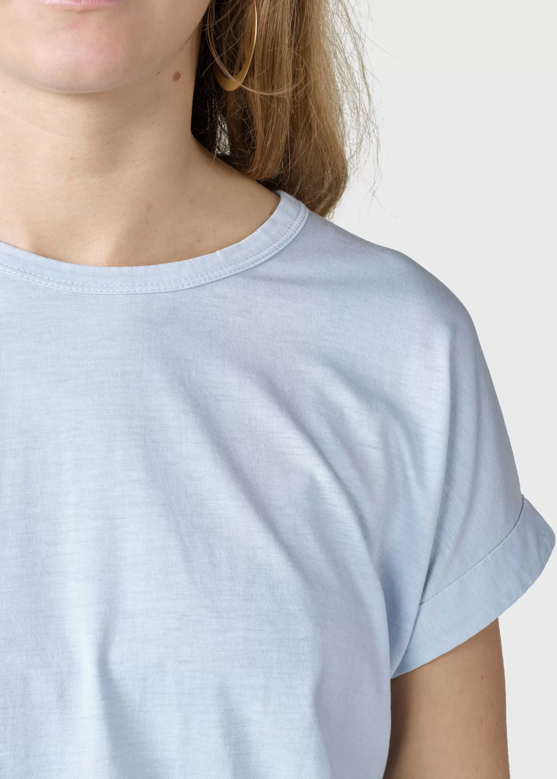 Klitmoller Collective T-shirts-Sigrid tee - Light blue Sand/cream