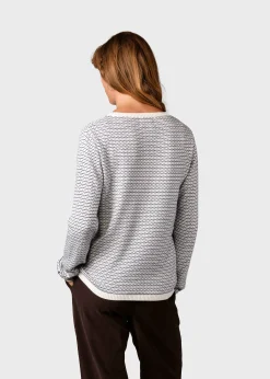 Klitmoller Collective Strick-Silje knit - Cream/navy Cream/lemonsorbet