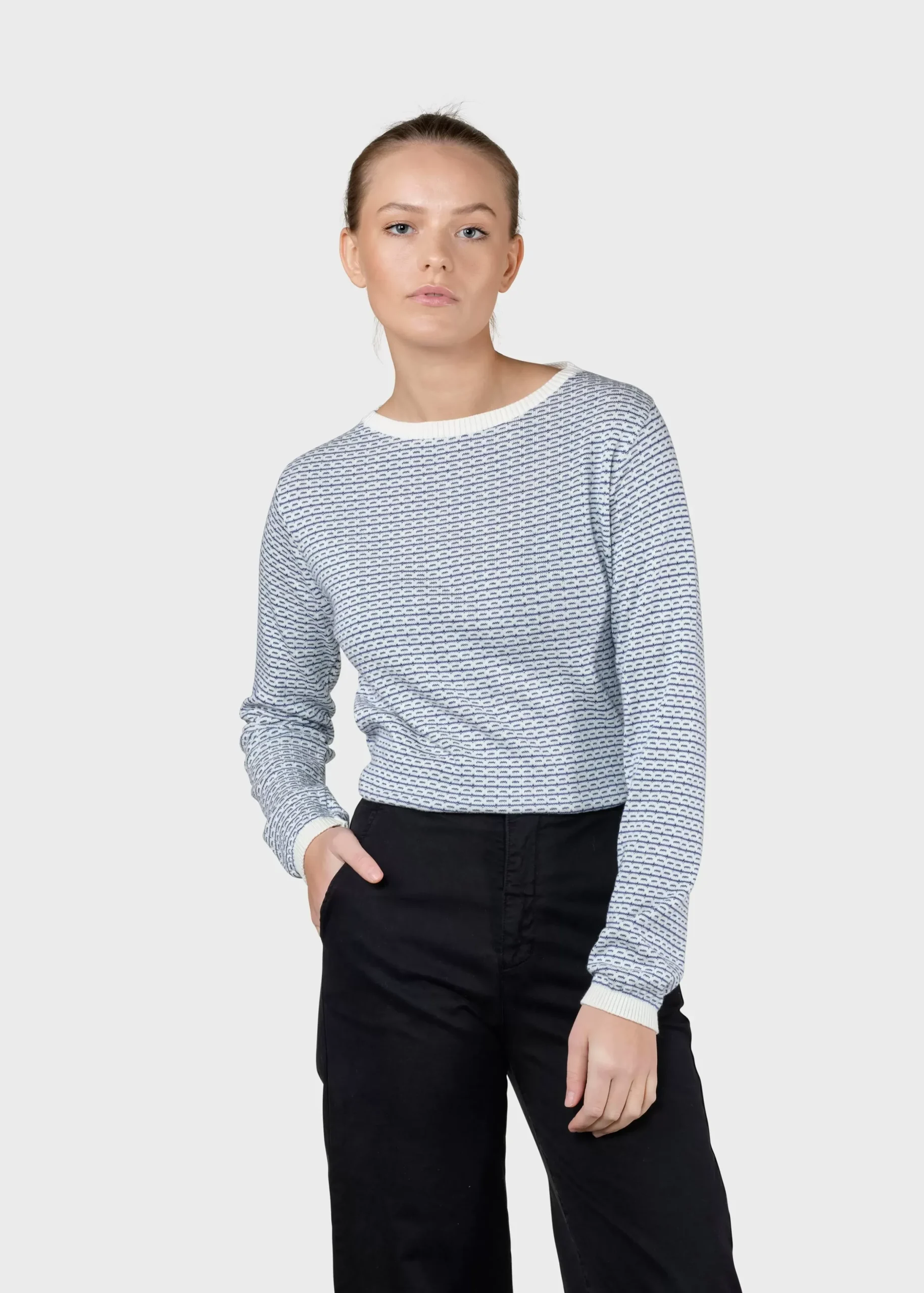 Klitmoller Collective Strick-Silje knit - Cream/ocean Cream/lemonsorbet