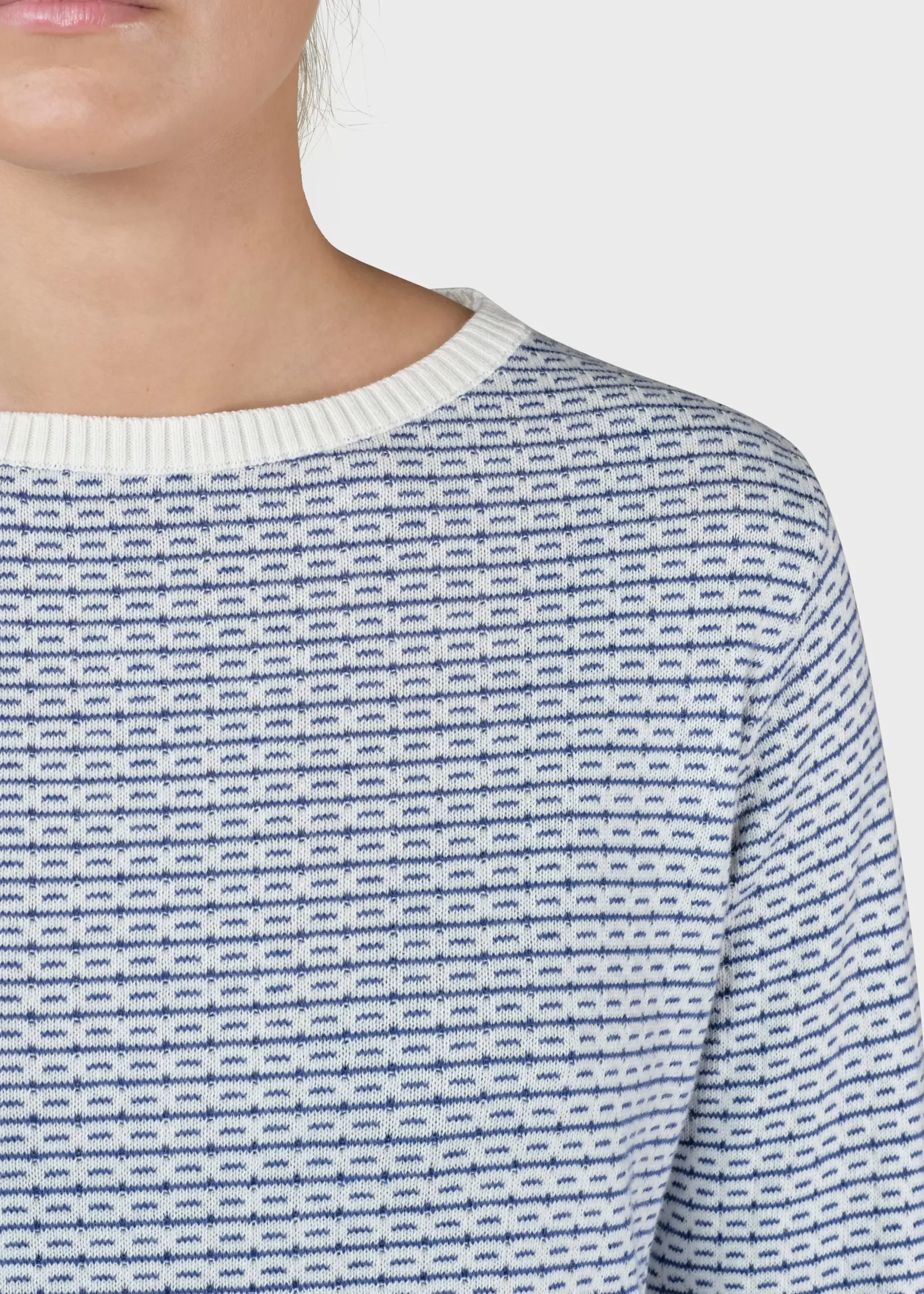 Klitmoller Collective Strick-Silje knit - Cream/ocean Cream/lemonsorbet