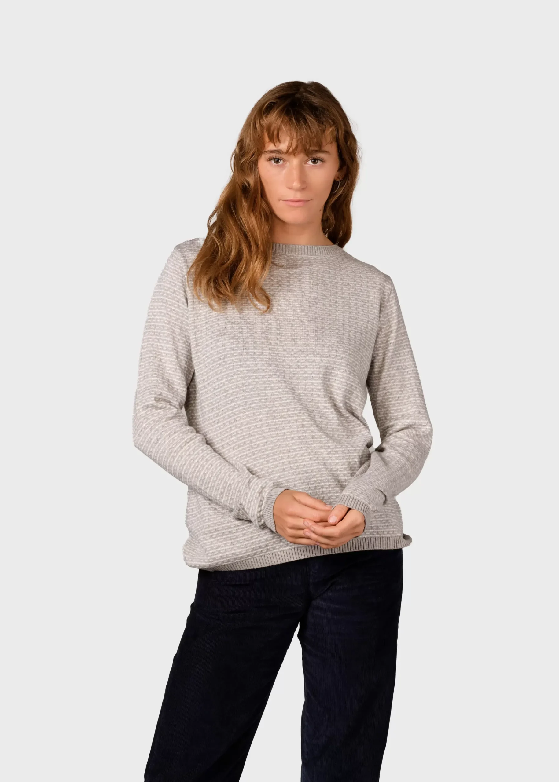 Klitmoller Collective Strick-Silje knit - Pastel grey/cream Cream/lemonsorbet