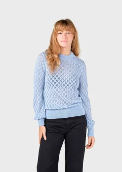 Klitmoller Collective Strick-Sille knit - Light blue Black