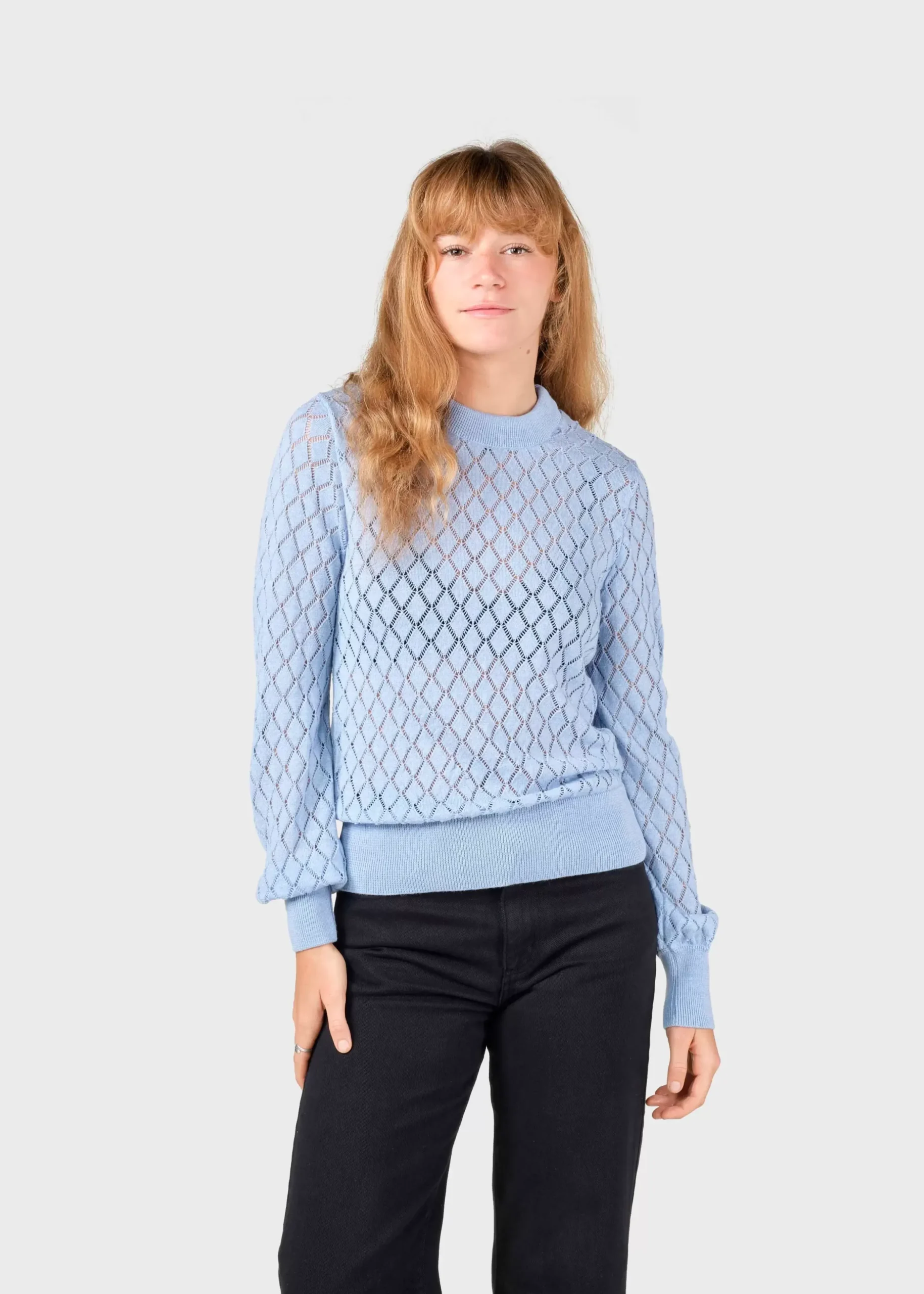 Klitmoller Collective Strick-Sille knit - Light blue Black