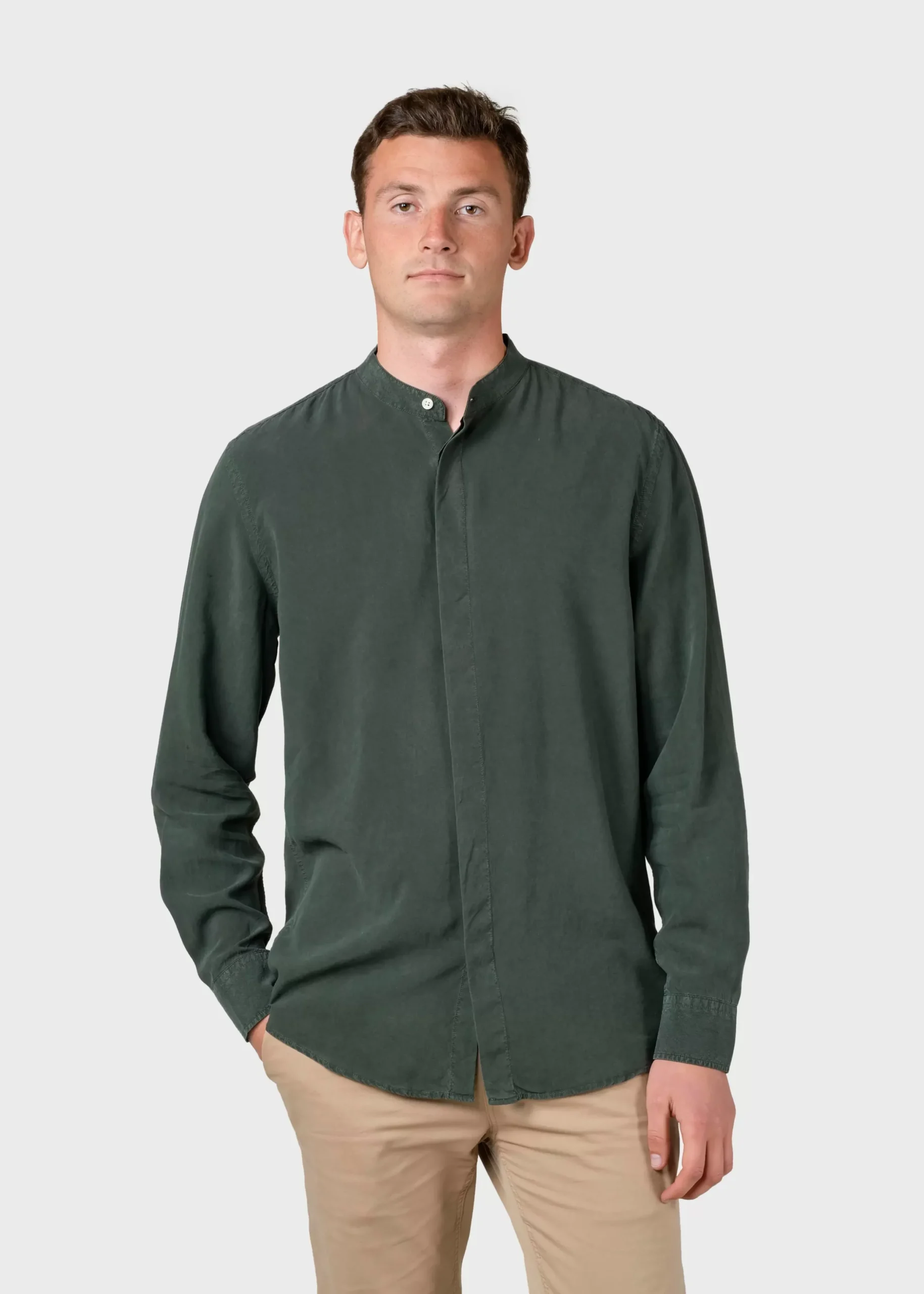 Klitmoller Collective Hemden-Simon lyocell shirt - Olive White