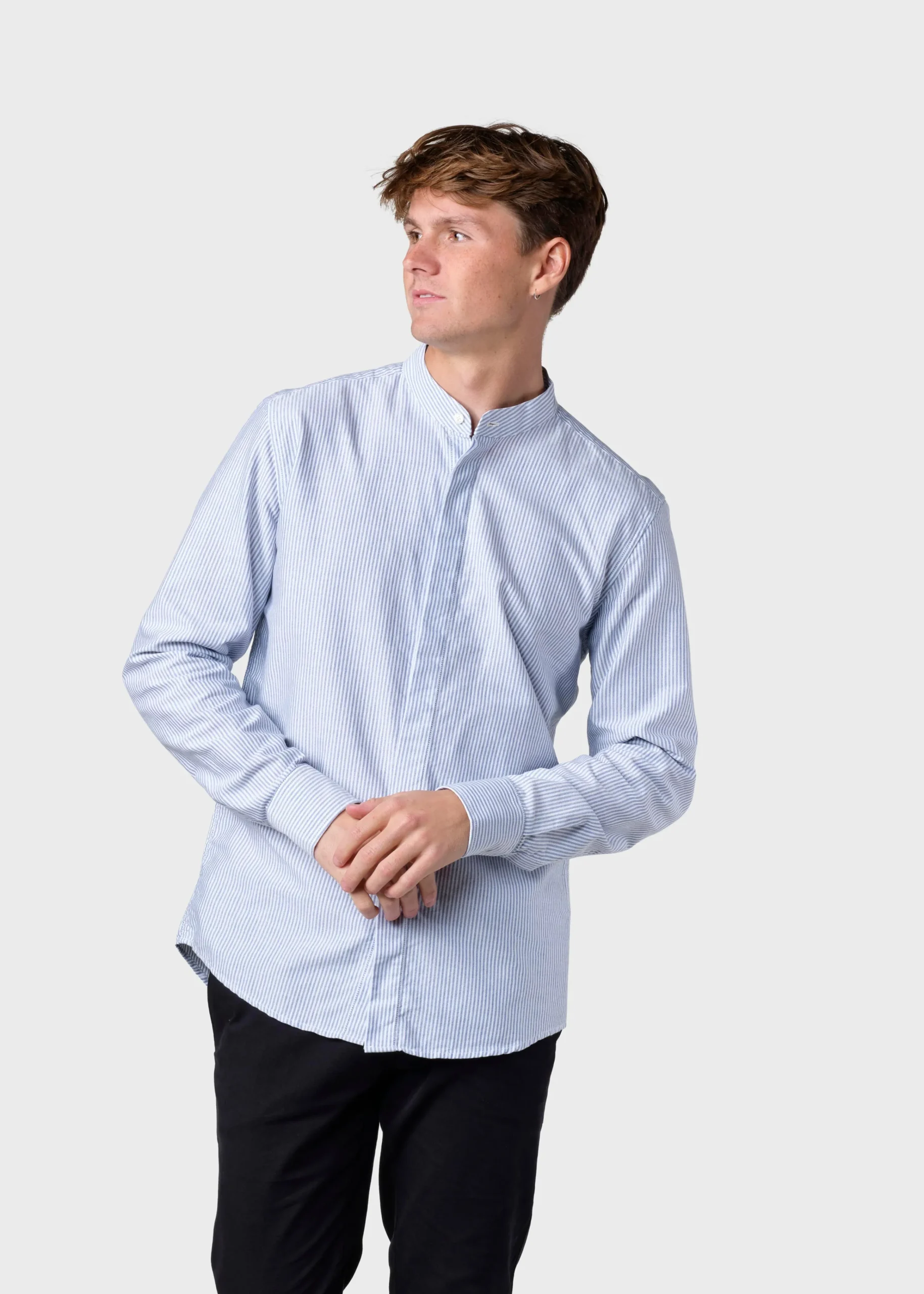 Klitmoller Collective Hemden-Simon striped shirt - White/navy White/sand