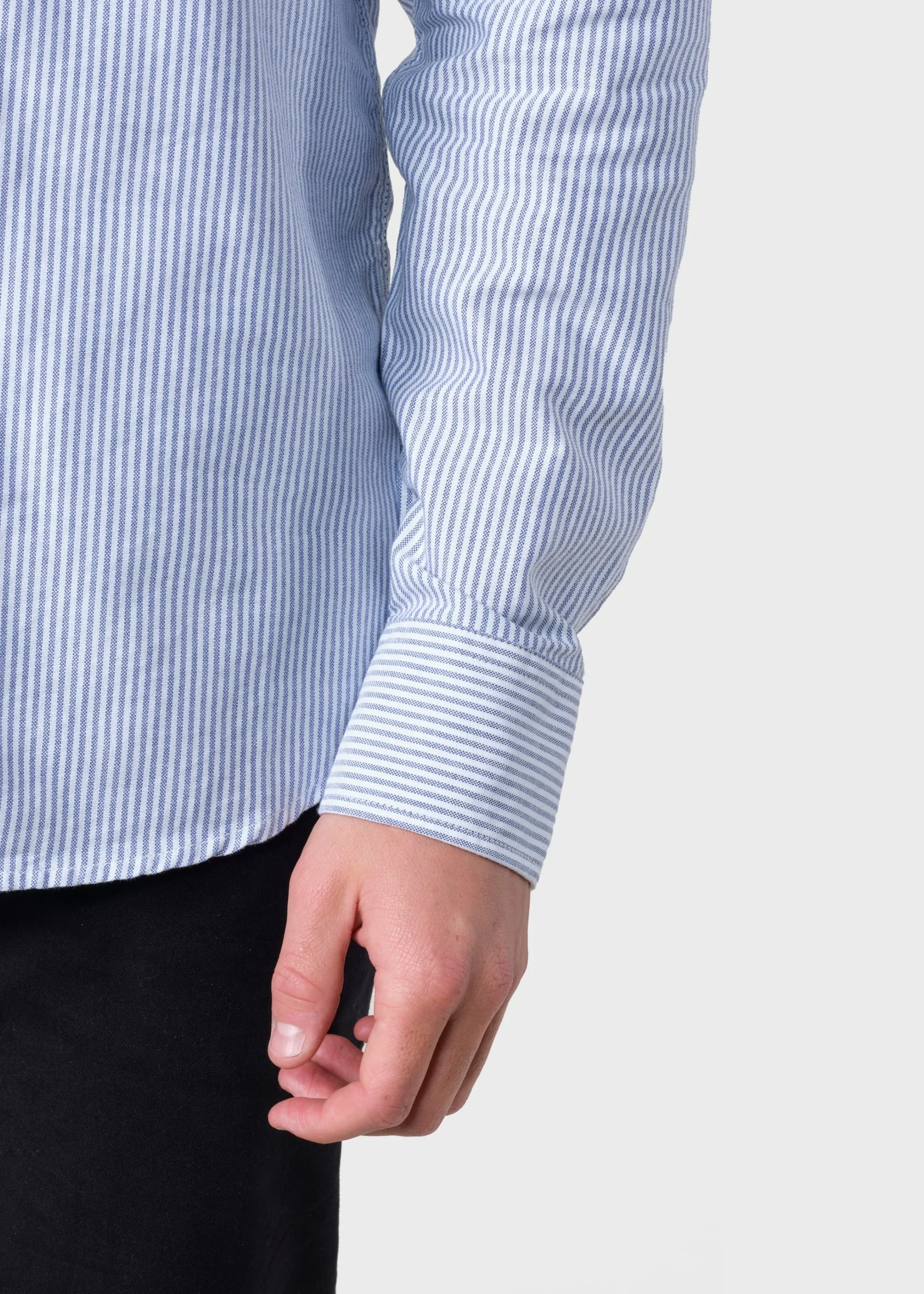 Klitmoller Collective Hemden-Simon striped shirt - White/navy White/sand