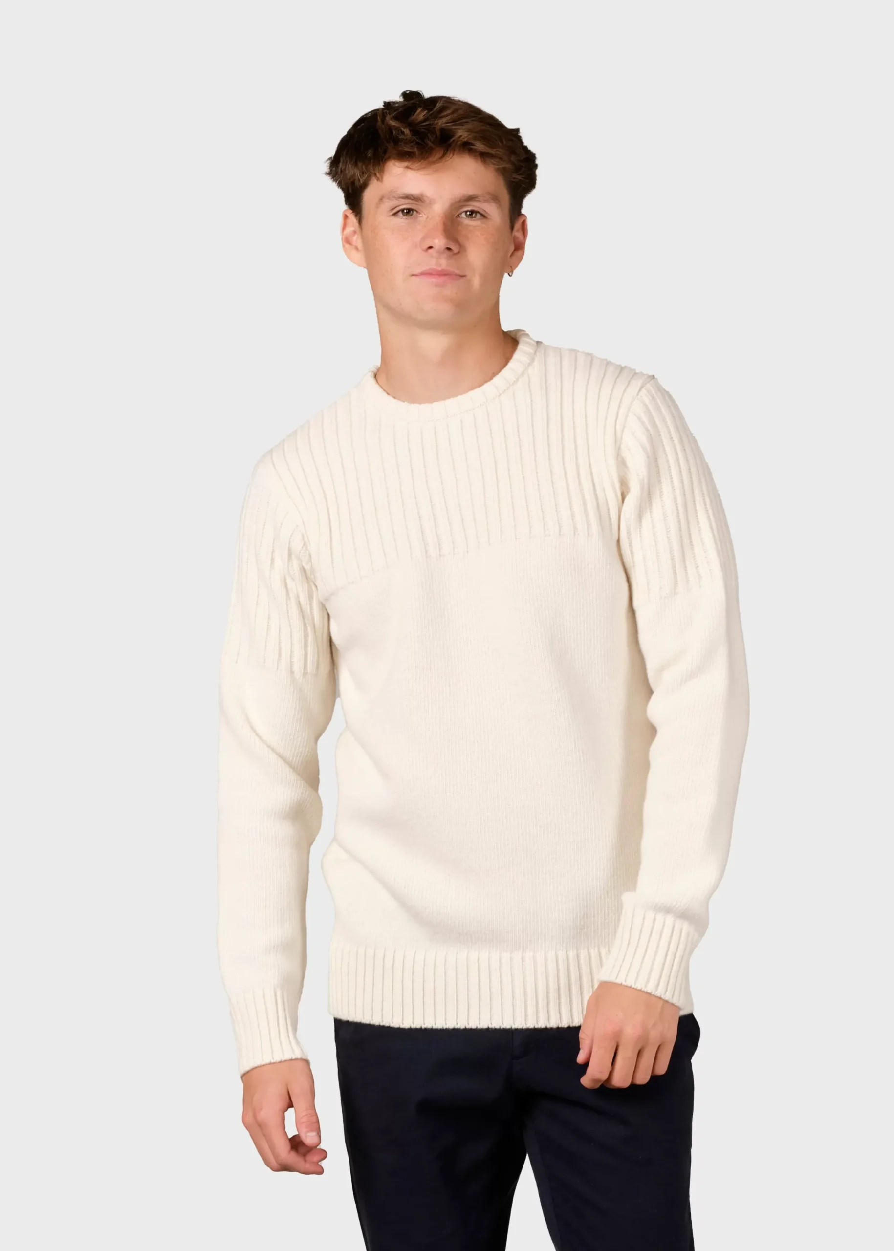 Klitmoller Collective Strick-Søren knit - Cream Anthracite