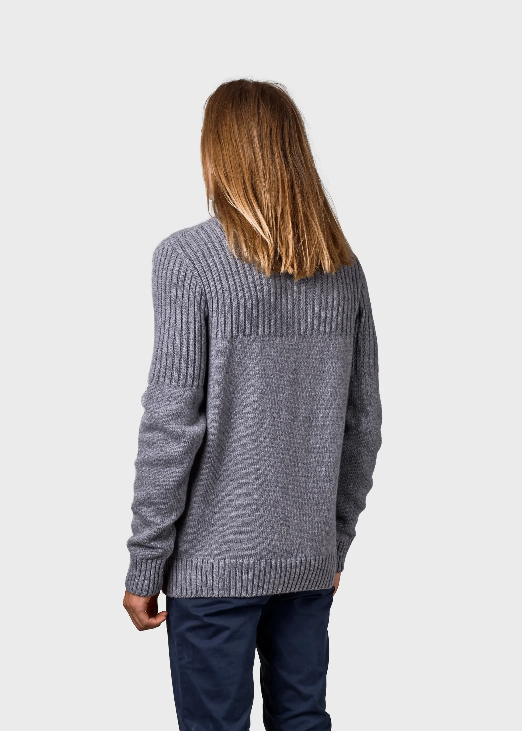 Klitmoller Collective Strick-Søren knit - Light grey Anthracite
