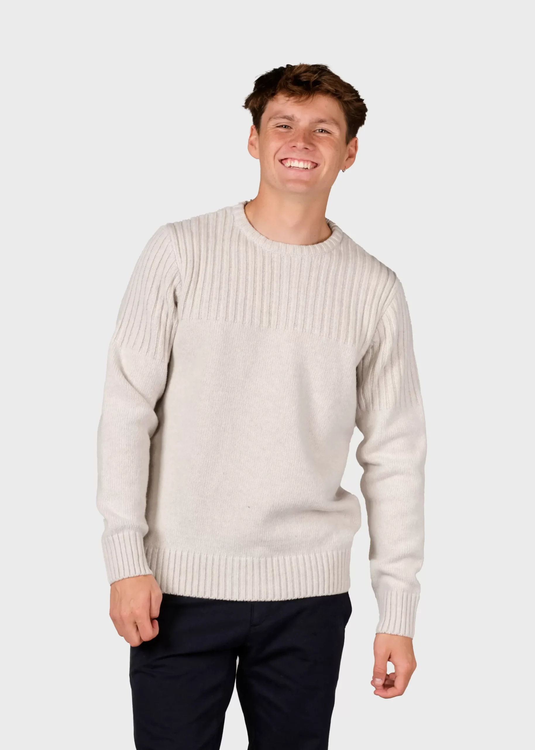 Klitmoller Collective Strick-Søren knit - Pastel grey Anthracite