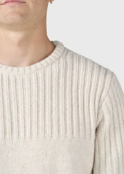 Klitmoller Collective Strick-Søren knit - Pastel sand Anthracite