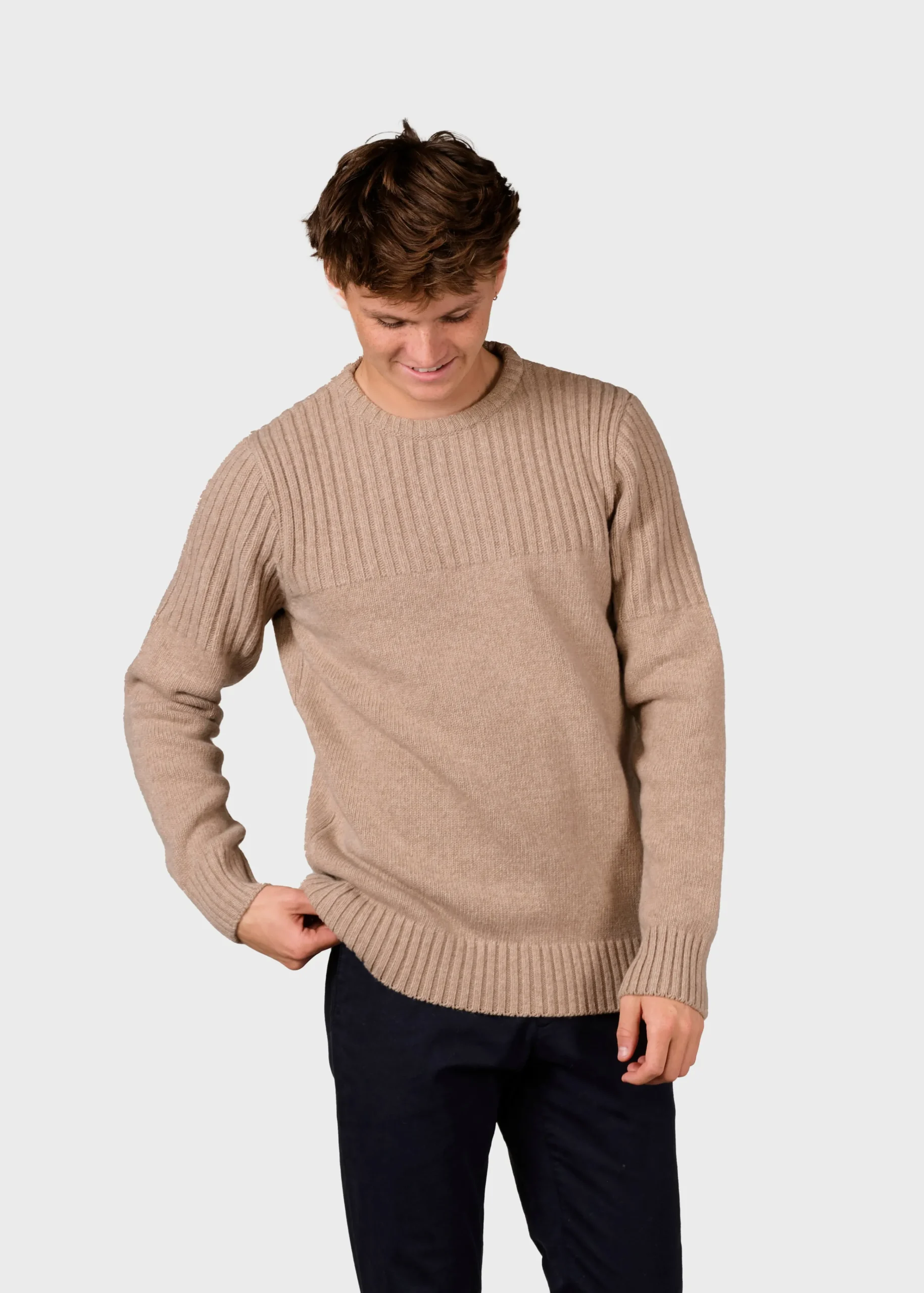 Klitmoller Collective Strick-Søren knit - Sand Anthracite