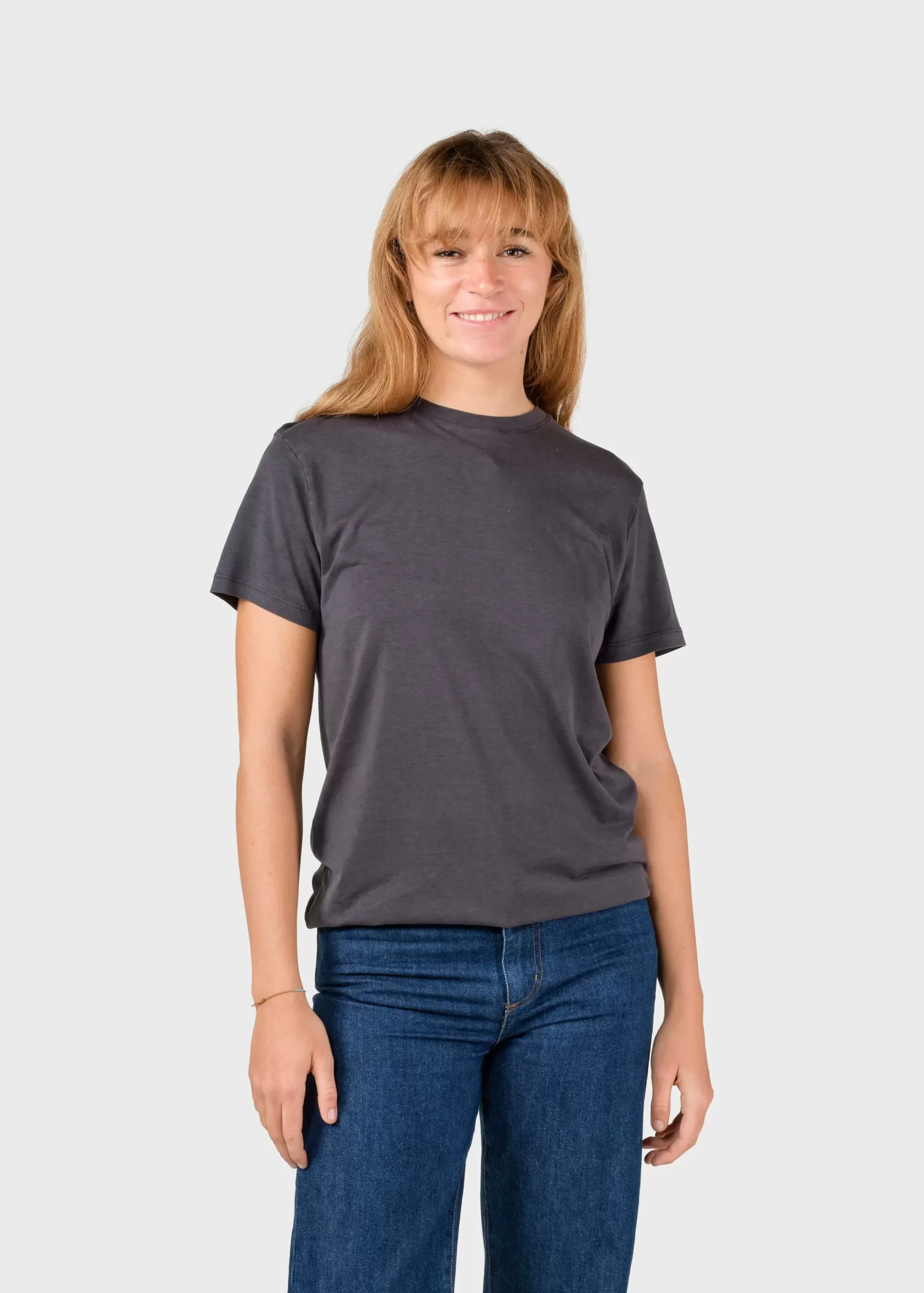 Klitmoller Collective T-shirts-Thelma tee - Anthracite MossGreen