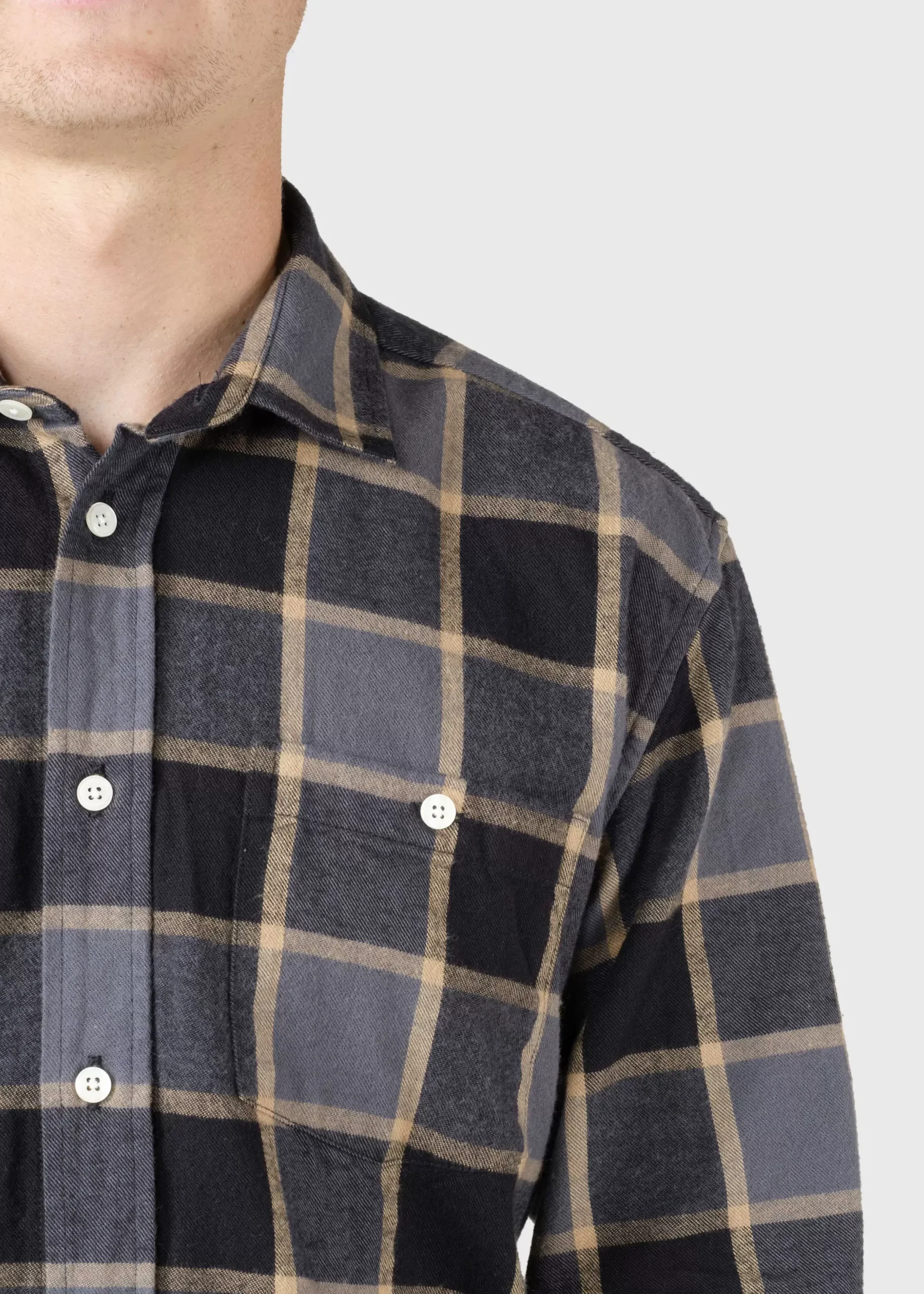 Klitmoller Collective Hemden-Thor shirt - Grey/sand check Green/greycheck
