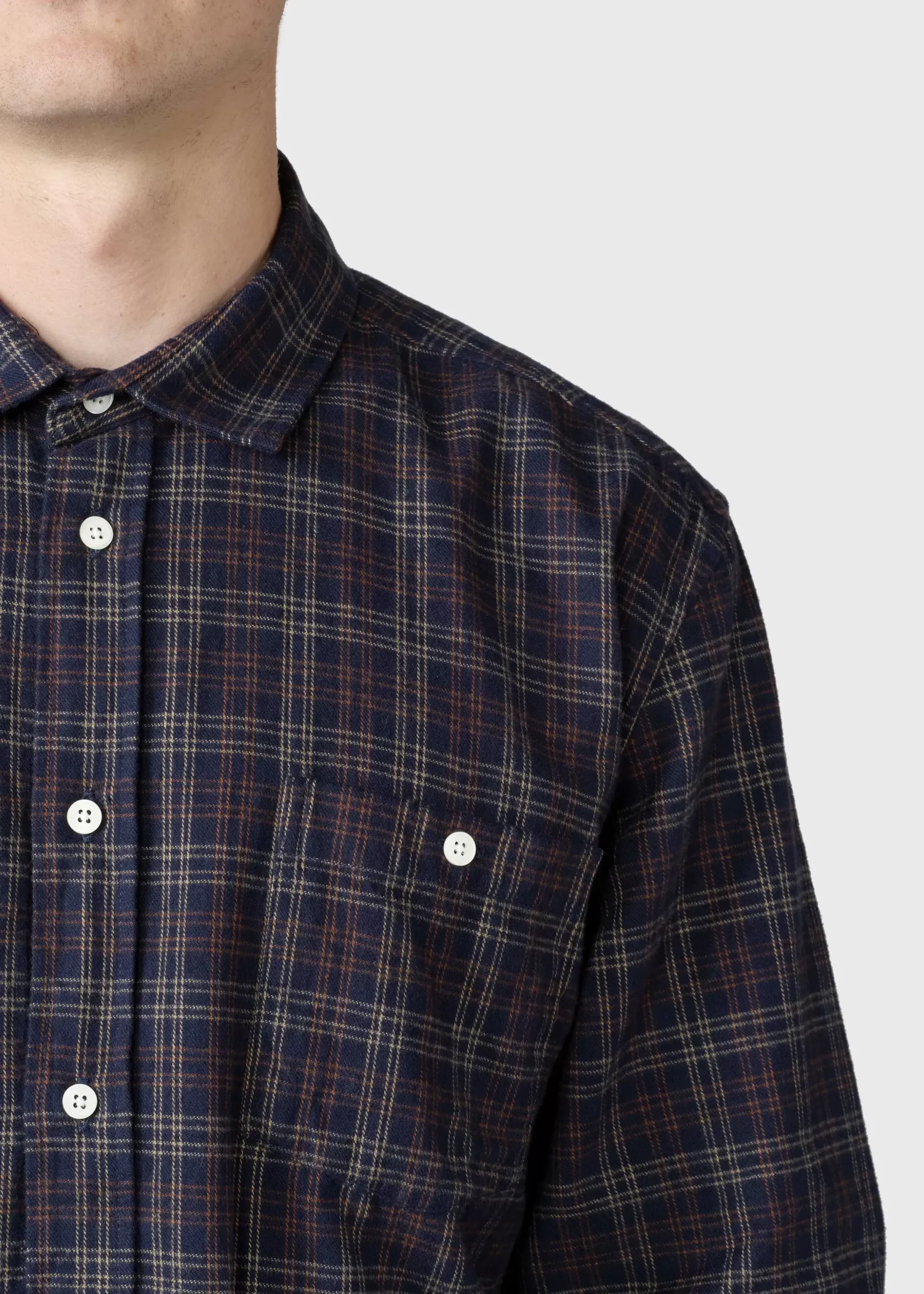 Klitmoller Collective Hemden-Thor shirt - Navy/sand/brown check Green/greycheck