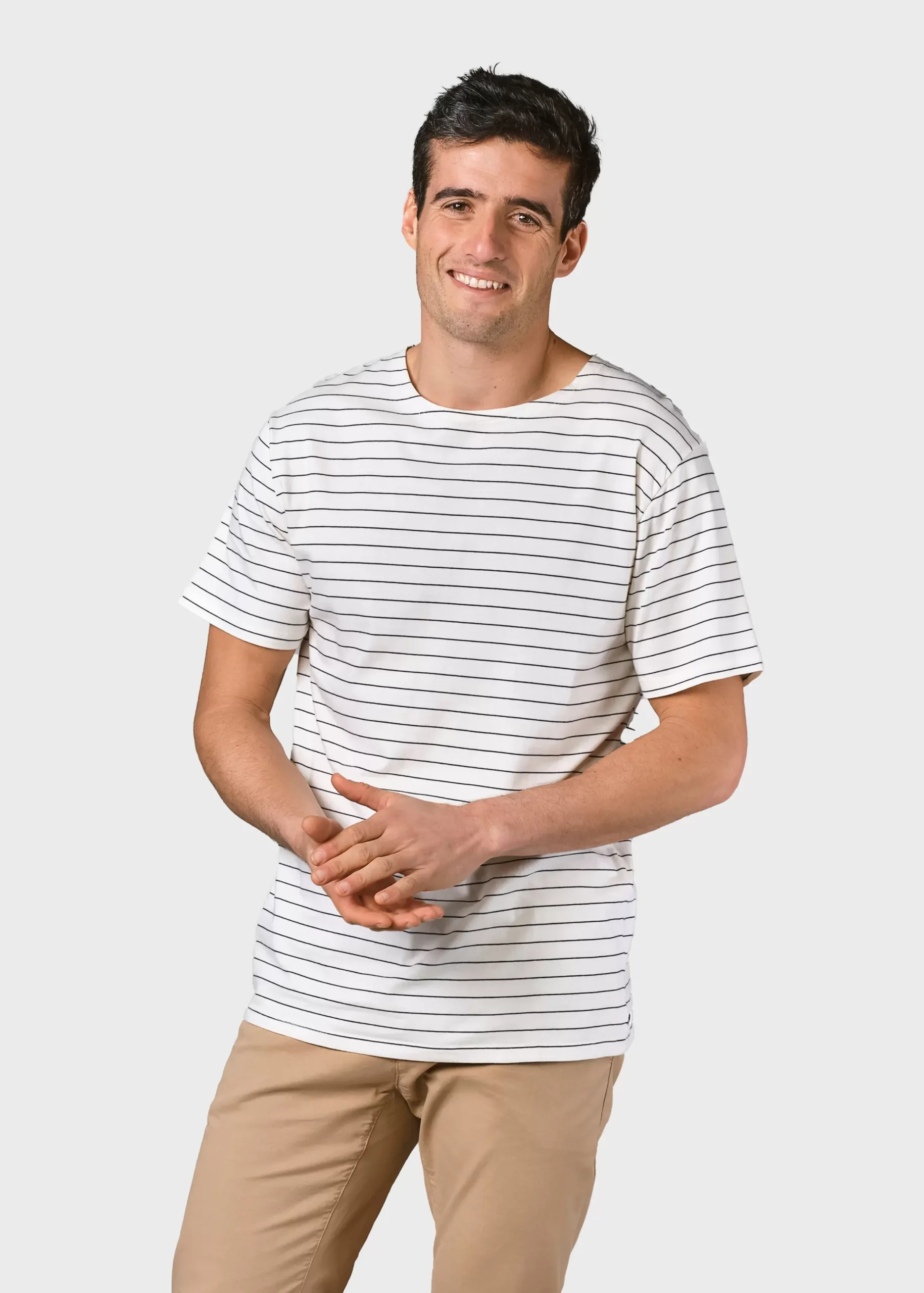 Klitmoller Collective T-shirts-Tom tee - Cream/navy Cream/sage