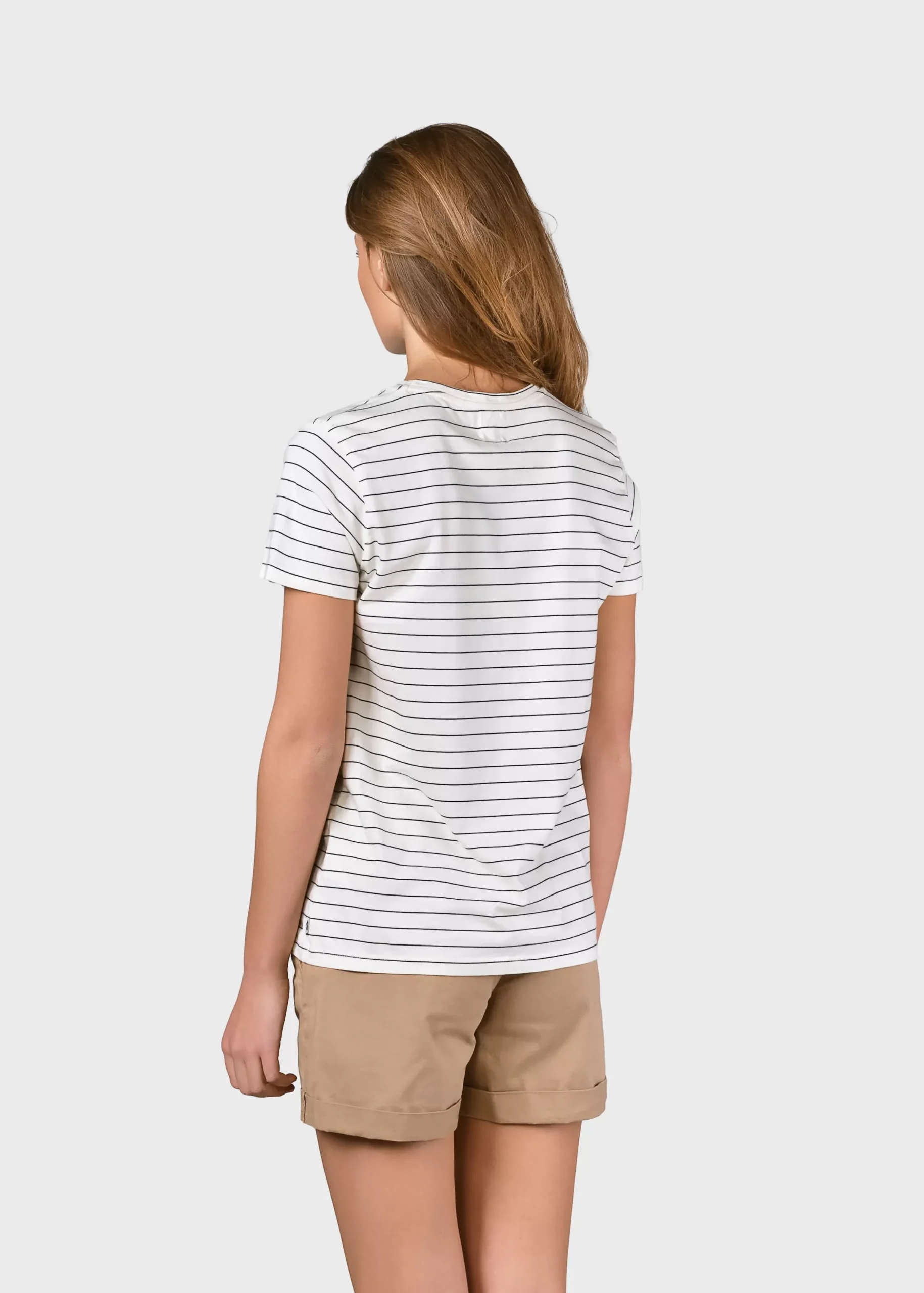 Klitmoller Collective T-shirts-Trine tee - Cream/navy Cream/mossgreen