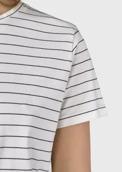 Klitmoller Collective T-shirts-Trine tee - Cream/navy Cream/mossgreen