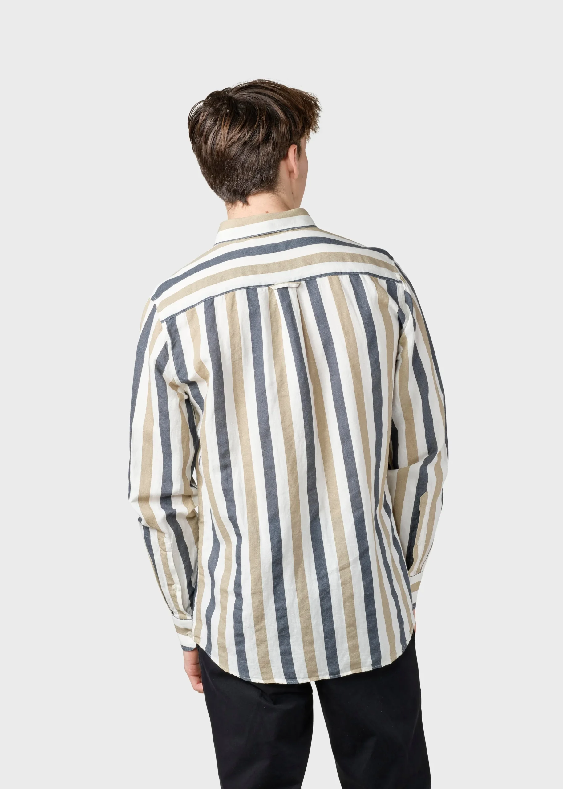 Klitmoller Collective Hemden-Valdis shirt - Navy/sand Olive/mossgreen