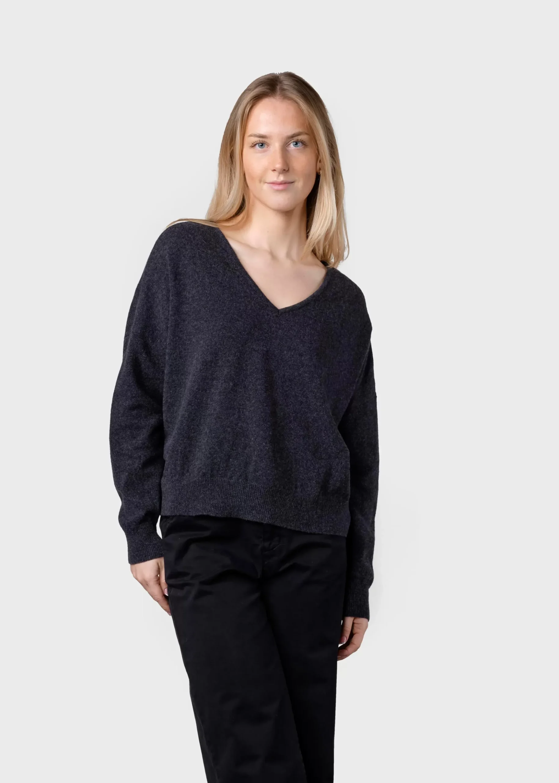 Klitmoller Collective Strick-Vanessa knit - Anthracite Clayred