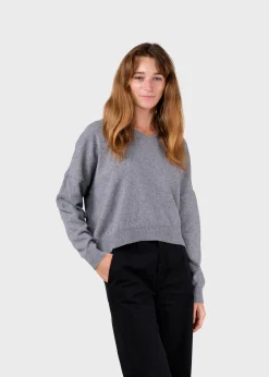 Klitmoller Collective Strick-Vanessa knit - Light grey Clayred