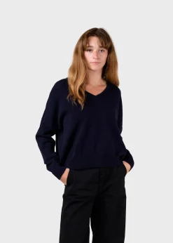 Klitmoller Collective Strick-Vanessa knit - Navy Clayred