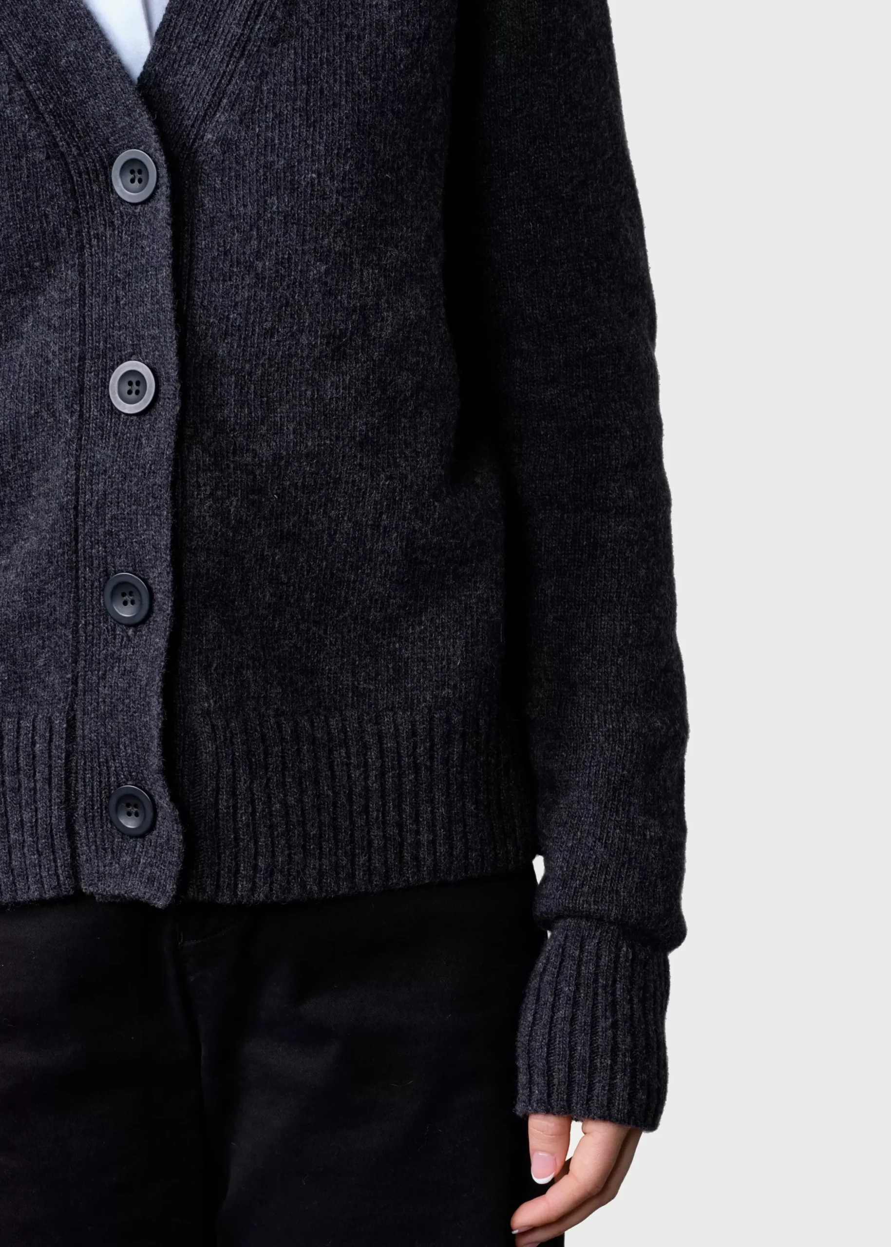 Klitmoller Collective Strick-Wilma knit cardigan - Anthracite Black