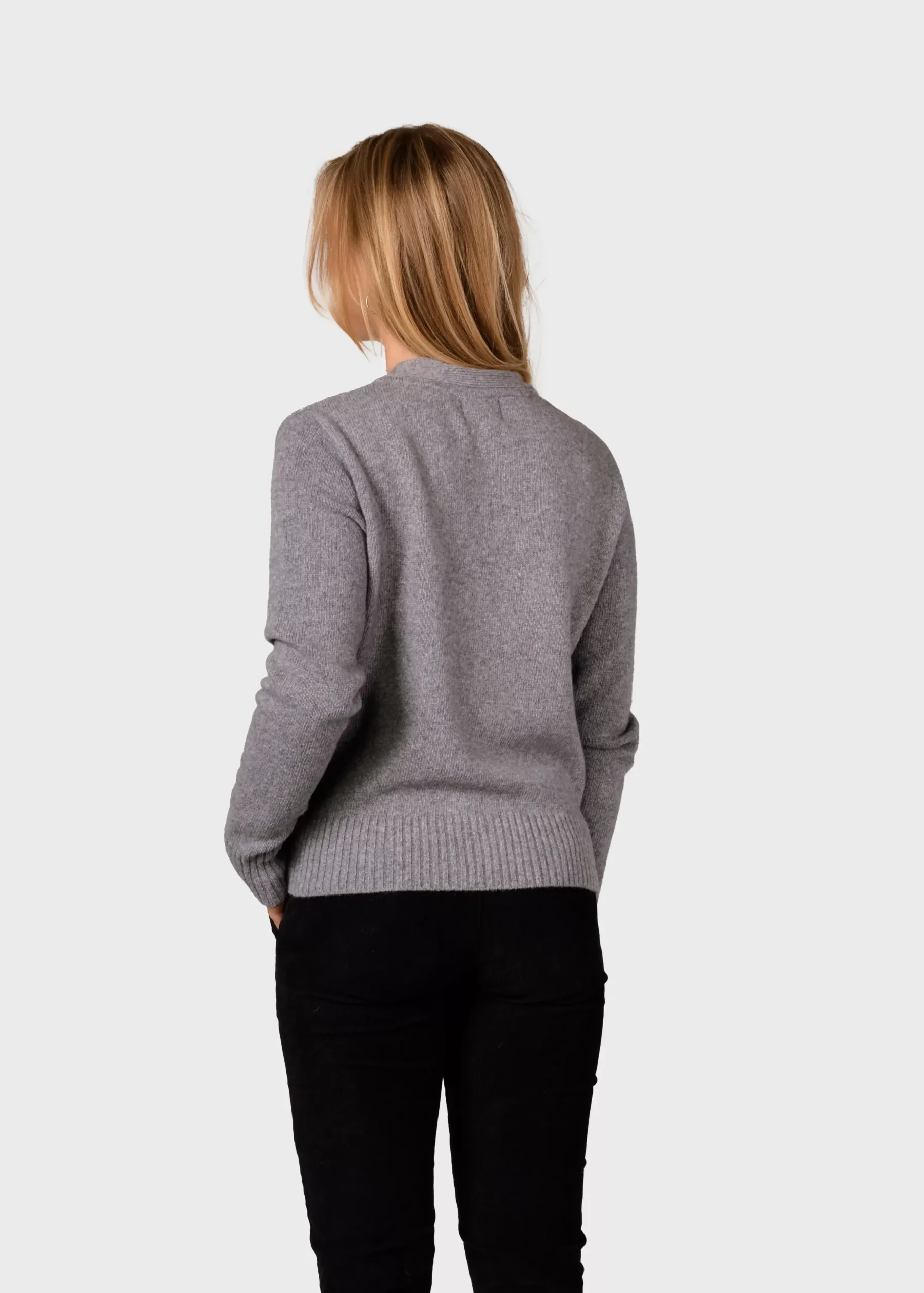 Klitmoller Collective Strick-Wilma knit cardigan - Light grey Black