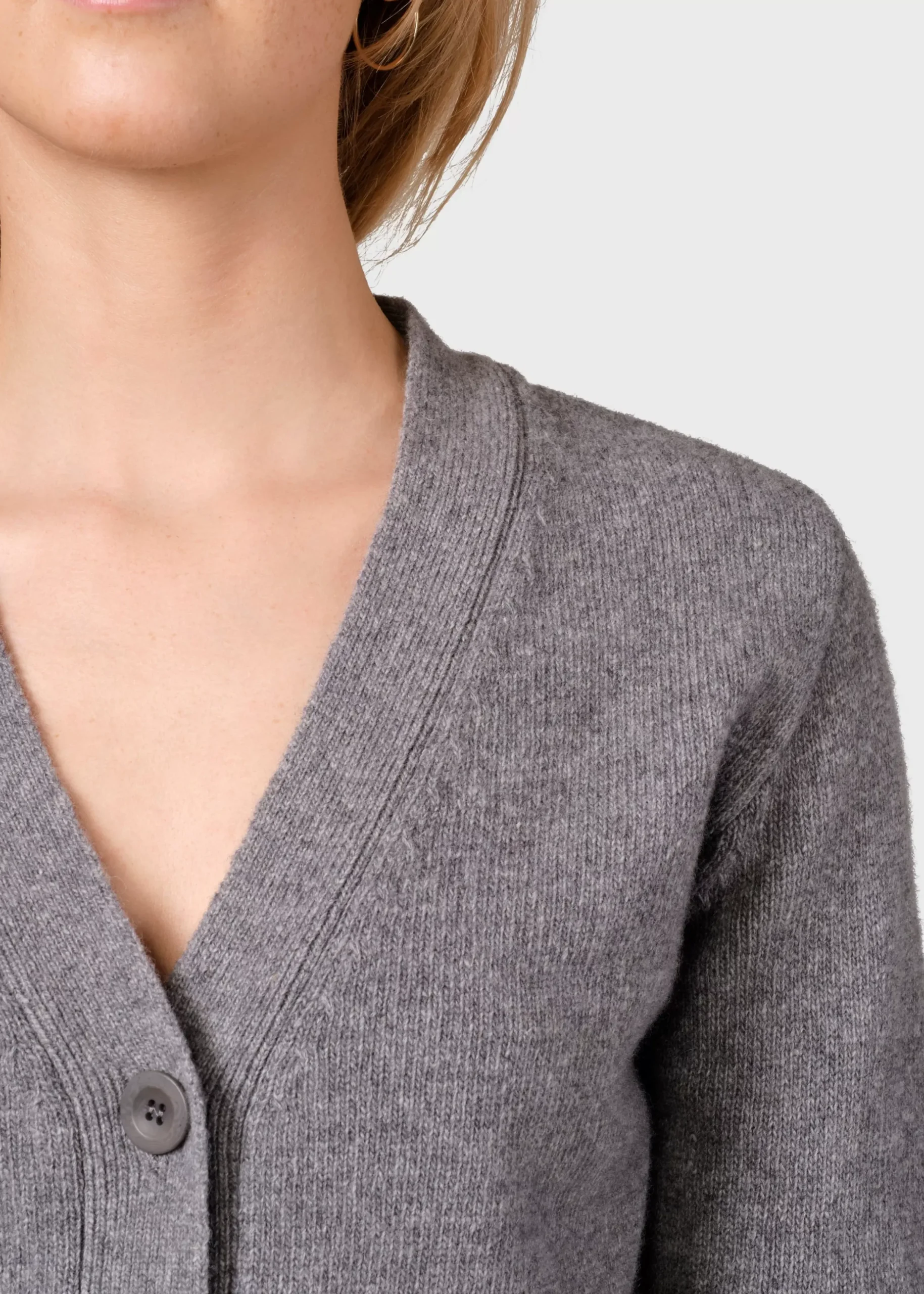 Klitmoller Collective Strick-Wilma knit cardigan - Light grey Black