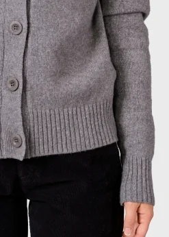 Klitmoller Collective Strick-Wilma knit cardigan - Light grey Black