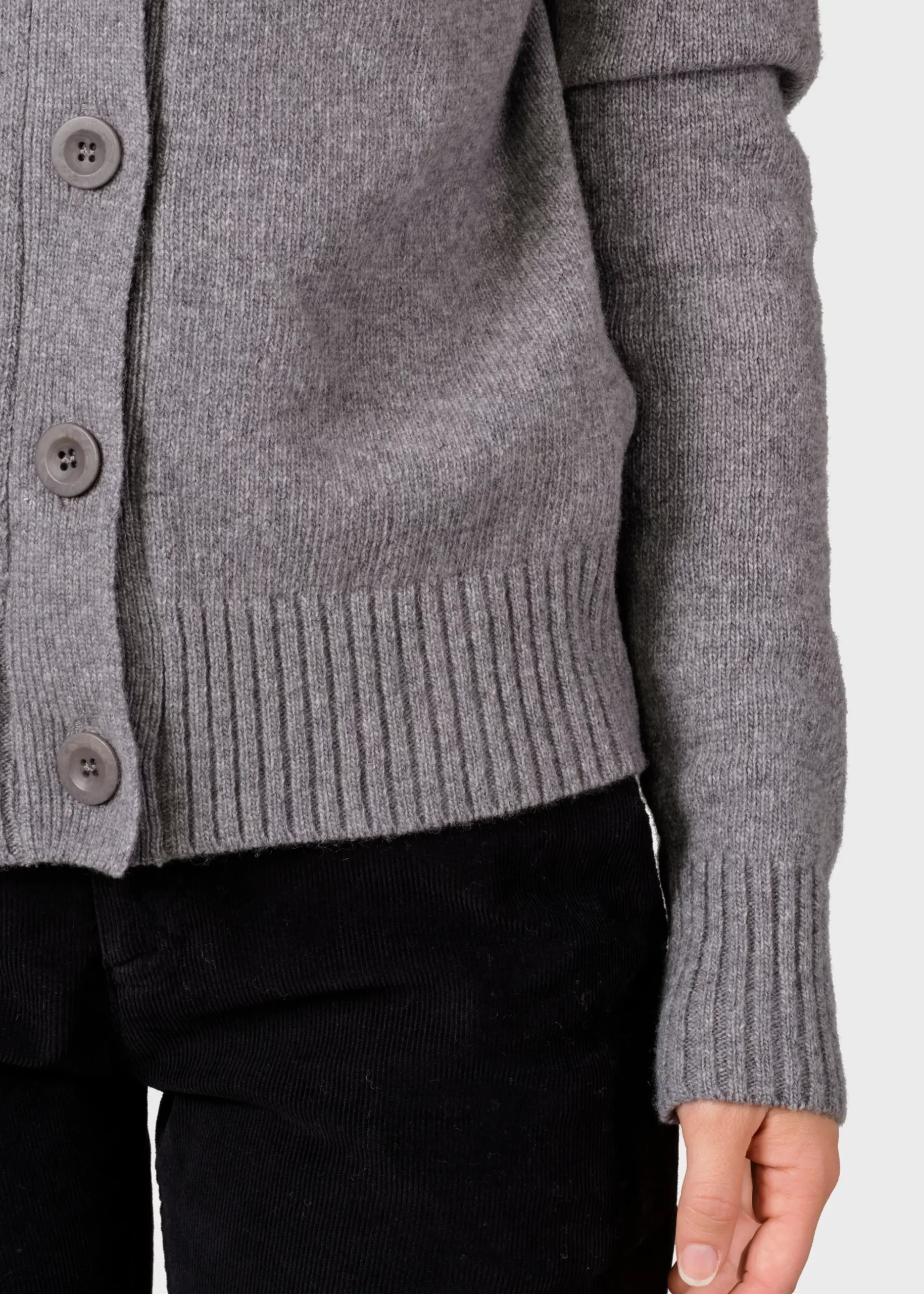 Klitmoller Collective Strick-Wilma knit cardigan - Light grey Black