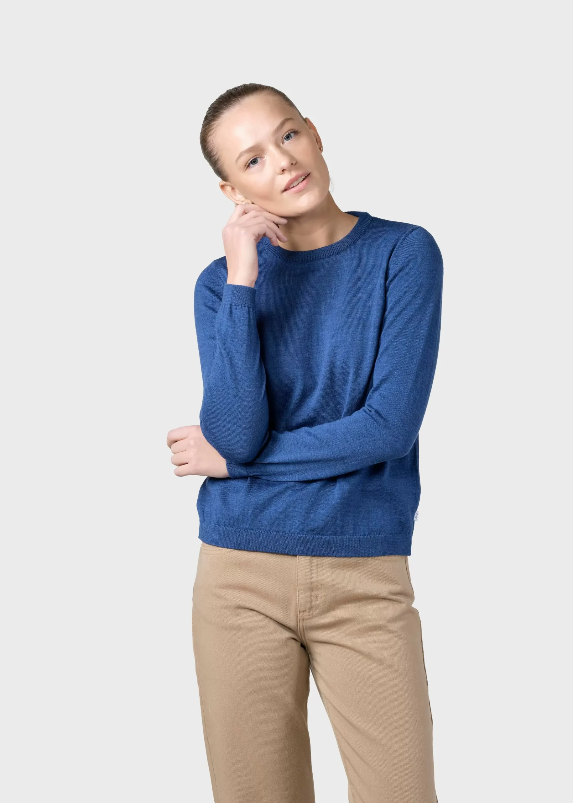 Klitmoller Collective Strick-Womens basic merino knit - Navy Ocean