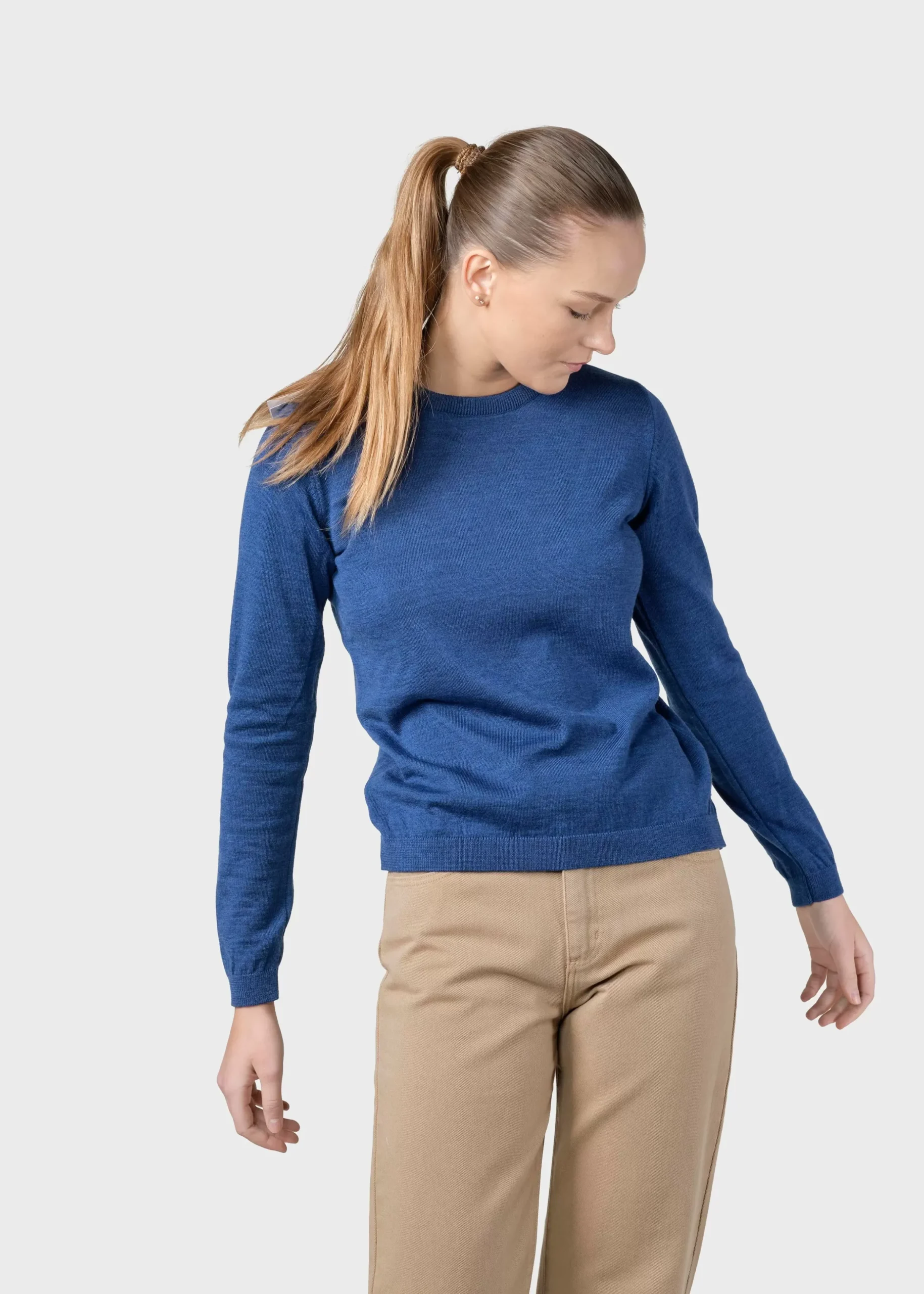 Klitmoller Collective Strick-Womens basic merino knit - Navy Ocean