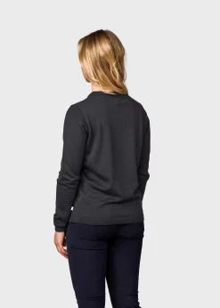 Klitmoller Collective Strick-Womens basic merino knit - Anthracite Ocean