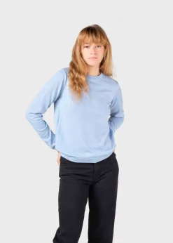 Klitmoller Collective Strick-Womens basic merino knit - Light blue Ocean