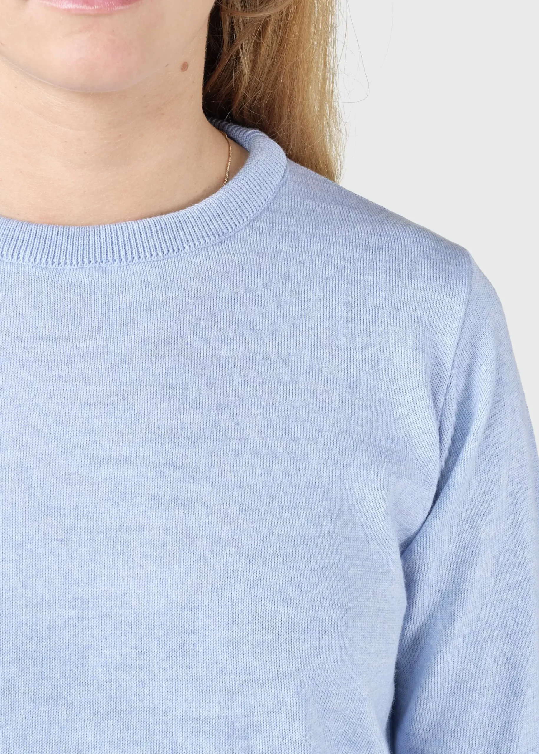 Klitmoller Collective Strick-Womens basic merino knit - Light blue Ocean