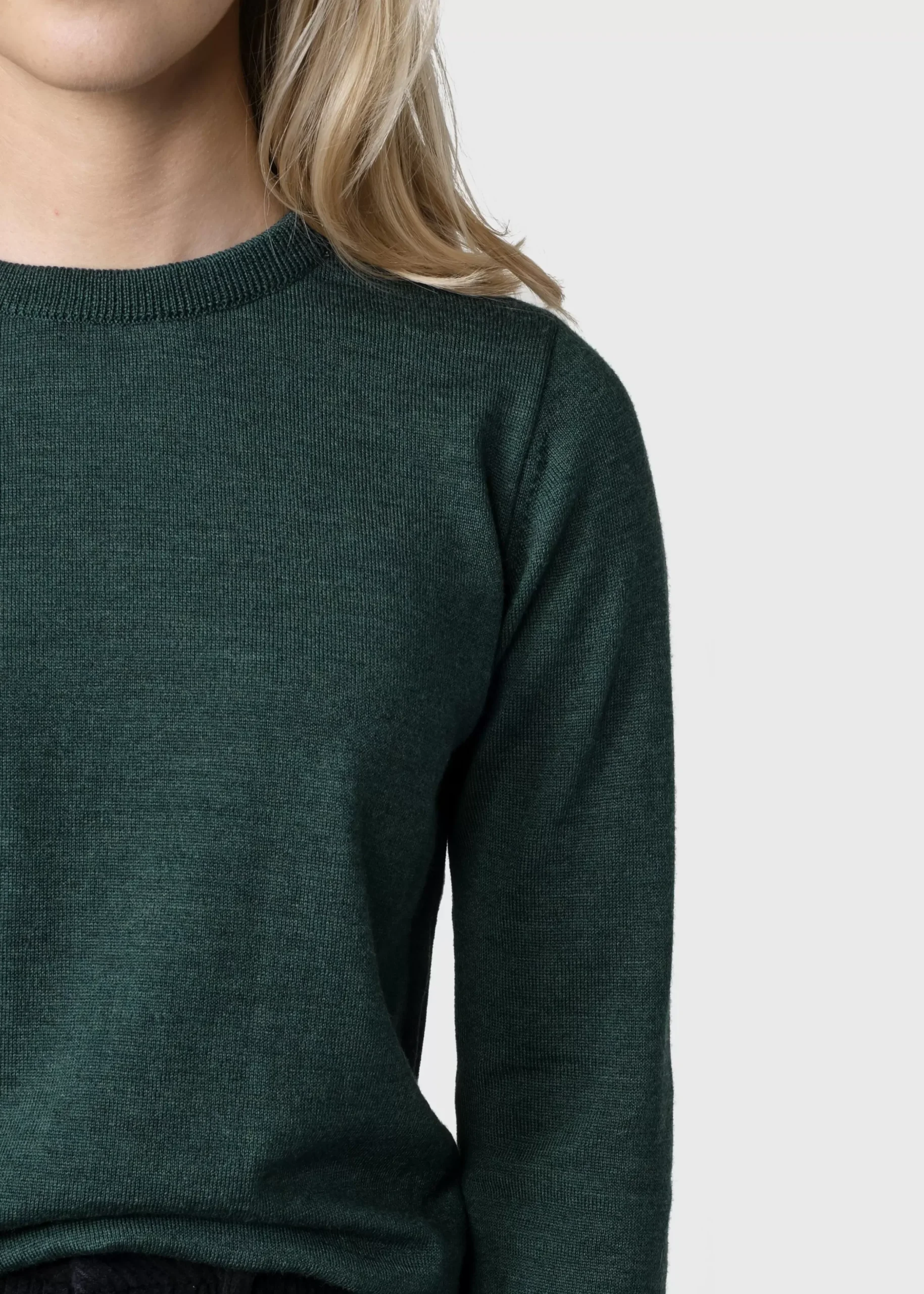 Klitmoller Collective Strick-Womens basic merino knit - Moss Green Ocean