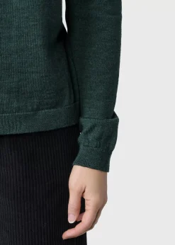 Klitmoller Collective Strick-Womens basic merino knit - Moss Green Ocean