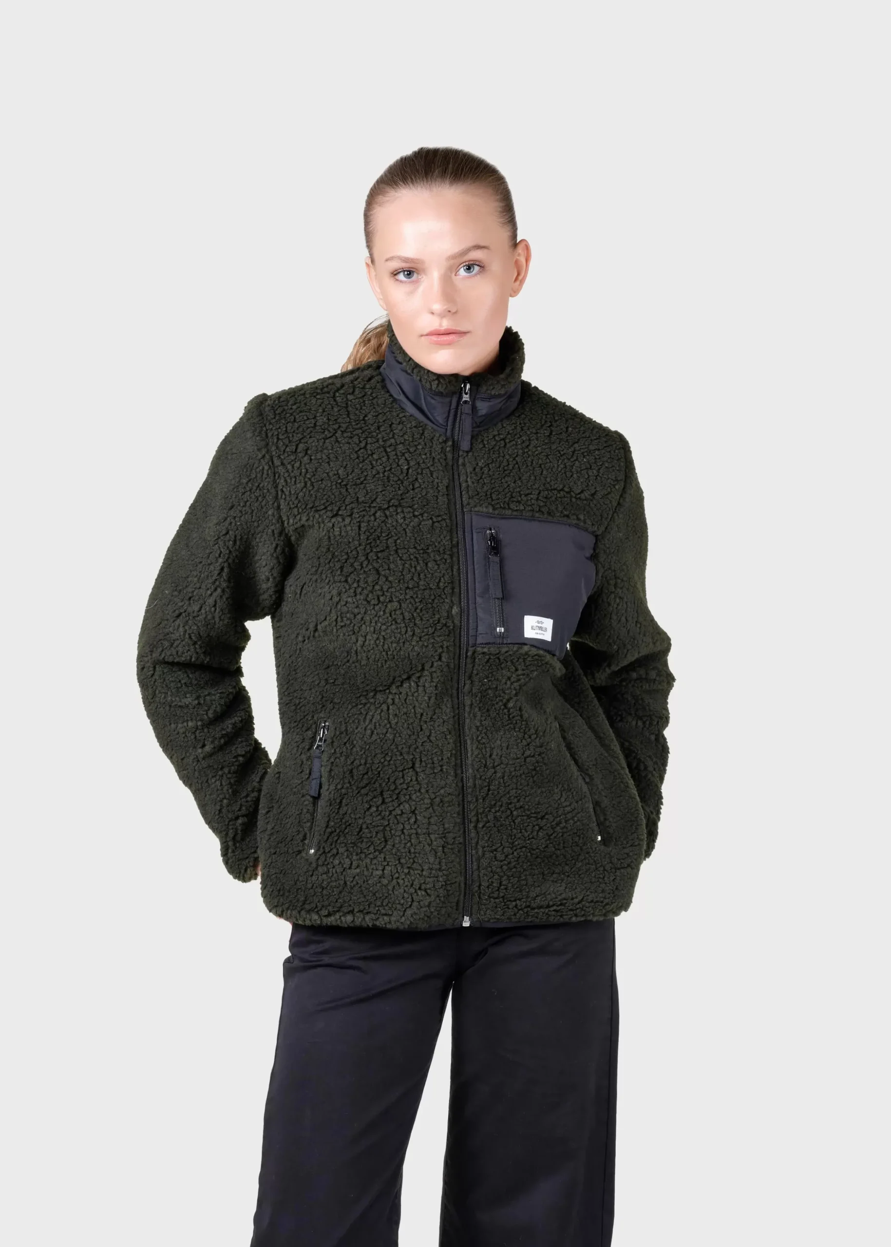 Klitmoller Collective Jacken-Womens fleece jacket - Olive